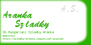 aranka szladky business card